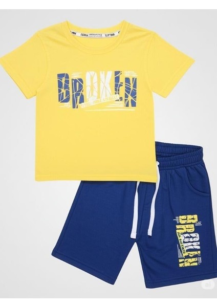 Erkek Çocuk Pamuklu Baskılı Şortlu Takım indirimleri