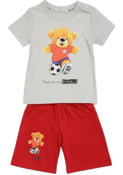 Erkek Bebek Ayıcıklı Pamuklu Şortlu Takım modelleri