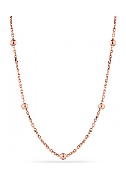 Rose Kaplama Top Detay Minimal Zincir Kolye