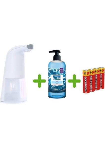 Sensörlü Fotoselli Sıvı Sabunluk,piller Dahil 21X5X10CM ve Bir Adet 500 ml Sıvı Sabun Okyanus Kokulu fiyatları