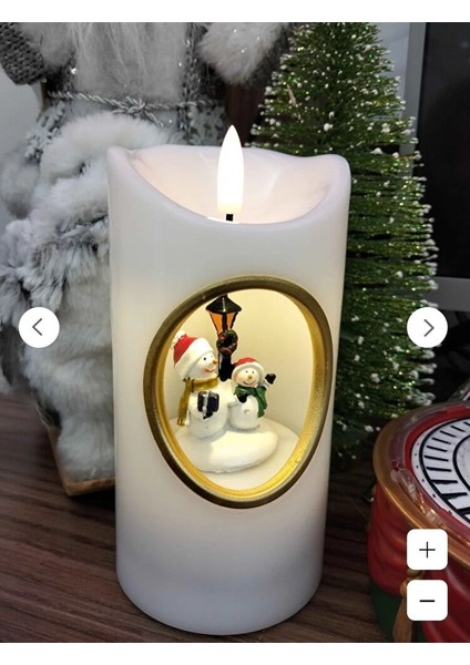 Müzikli Ledli Dönen LED Mum Kardan Adam Kablolu Kablosuz Yılbaşı 1 Adet modelleri