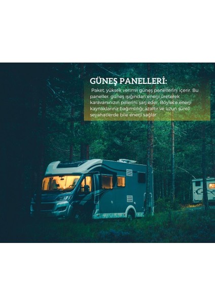 Güneş Enerjisi Karavan Solar Paketi 30 Ah Mppt İnverter 250w Güneş Paneli