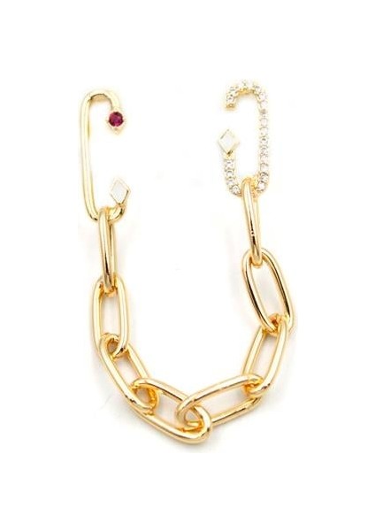 Tek Kulak Zincir Küpe - Altın