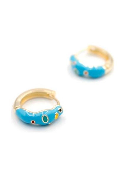 Mineli Halka Küpe - Turkuaz