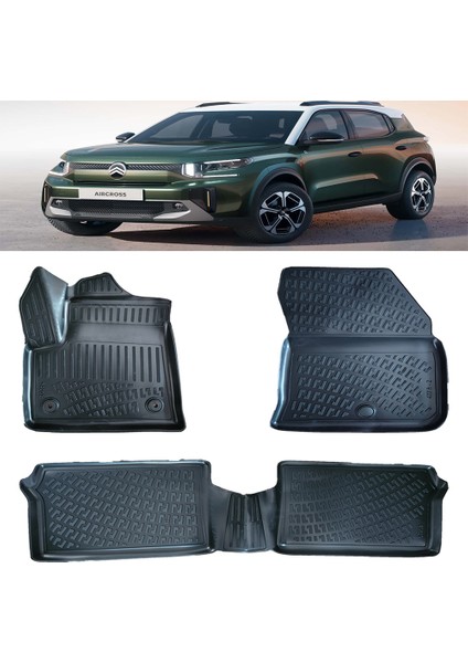 Citroen C3 Aircross Elektrikli 2024 ve Sonrası 3D Havuzlu Paspas Siyah
