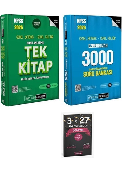 Pegem 2026 Kpss Genel Yetenek Genel Kültür Konu + Soru Bankası 2 Li Set+Anlakazan Paragraf