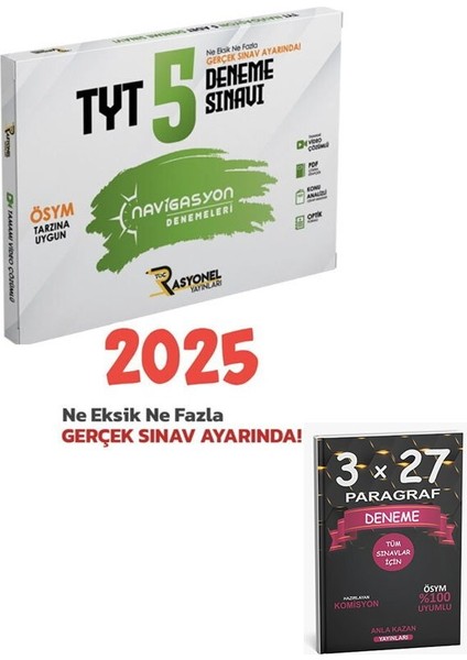 Rasyonel Yayınları 2025 Tyt Tüm Dersler Navigasyon 5 Paket Deneme