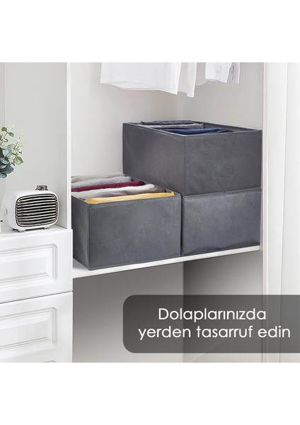 4 Adet 5 Bölmeli Çekmece Içi Düzenleyici, Dolap Çamaşır Düzenleyici, Saklama Kutusu Organizer