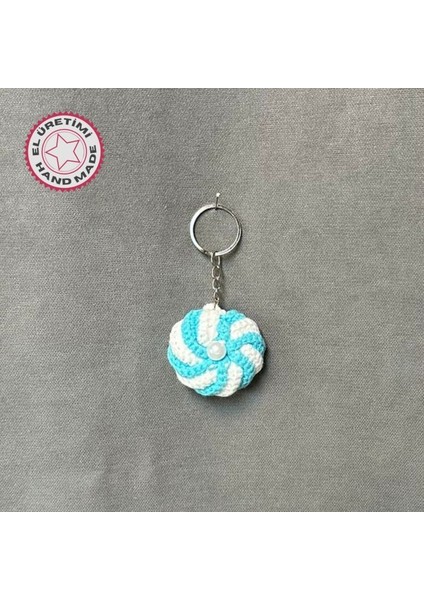 7203 El Yapımı Örgü Çarkıfelek Model Anahtarlık / 5 x 5 cm