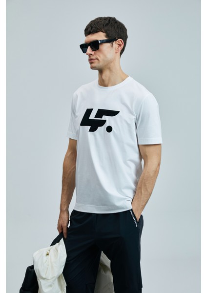 Pamuk Karışımlı Regular Fit Bisiklet Yaka Logolu T Shirt Erkek T Shirt 111020243 modelleri
