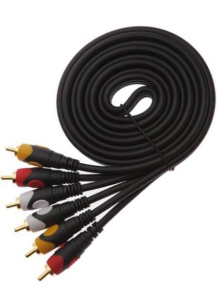 10 Metre 3 Rca To 3rca Ses ve Görüntü Kablosu - Özel Bakır Seri