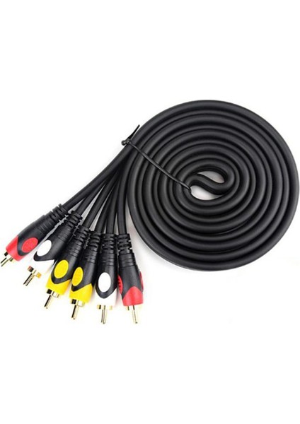 10 Metre 3 Rca To 3rca Ses ve Görüntü Kablosu - Özel Bakır Seri