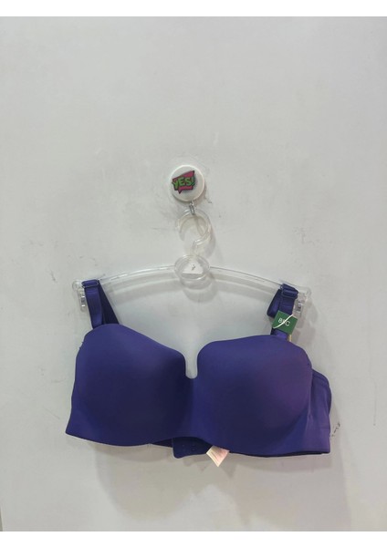 Kadın C Cup Straplez Dolgusuz Mikro Kumaş Lacivert Sütyen - 1110