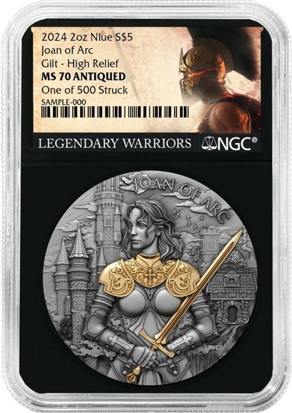 Agakulche Joan Of Arc Altın Kaplama Ngc Sertifikalı Gümüş Sikke Coin