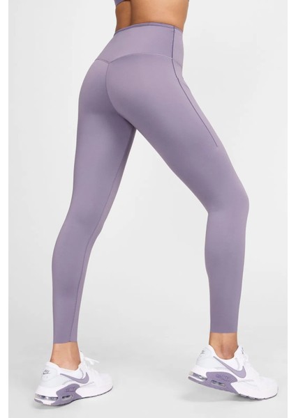 Trainng Go Dri Fit Infinalock High Rise 7/8 Leggings 6 Cepli Toparlayıcı Yüksek Belli Reflektörlü Antrenman Taytı Mor