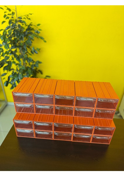 20 Gözlü TURUNCU Plastik Çekmeceli Organizer Kutu Güzellik salonları, hobi ve endüstriyel kullanım. fiyatları