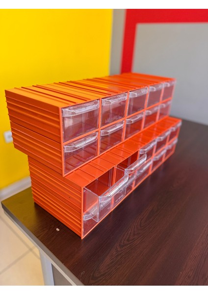 20 Gözlü TURUNCU Plastik Çekmeceli Organizer Kutu Güzellik salonları, hobi ve endüstriyel kullanım. modelleri