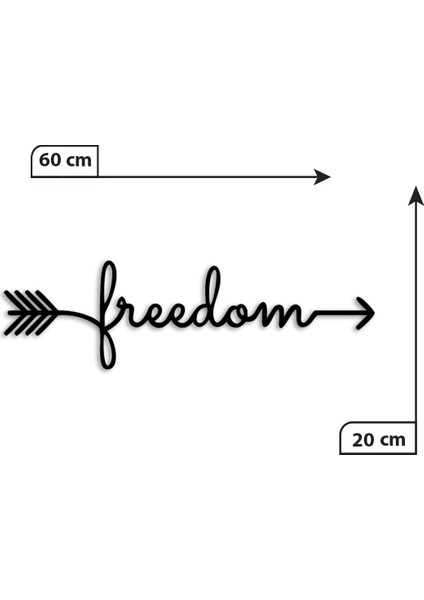 Siyah Ahşap Freedom Duvar Dekoru Salon Oturma Yatak Çocuk Odası Ofis Için 60X20CM Mdf Tablo