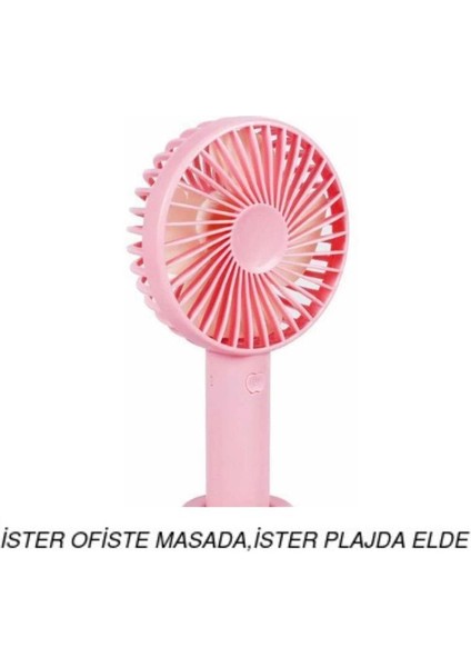 Mini Fan,telefon Tutucu,portatif El Vantilatörü Pembe 9,3X19CM