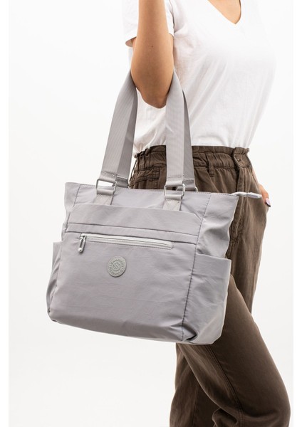 Kadın Çok Gözlü Kullanışlı Suya Dayanıklı Saten Kumaş Çapraz Askılı El ve Omuz Çantası