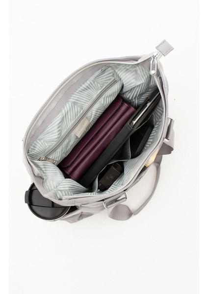 Kadın Çok Gözlü Kullanışlı Suya Dayanıklı Saten Kumaş El ve Omuz Çantası