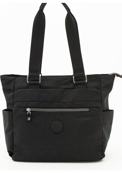 Kadın Çok Gözlü Kullanışlı Suya Dayanıklı Saten Kumaş Çapraz Askılı El ve Omuz Çantası