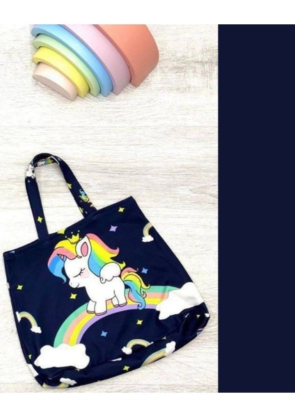 Kız Çocuk Unicorn Baskı Detaylı Plaj Çantası Hediyeli Bikini Alt Üst Takım fiyatları