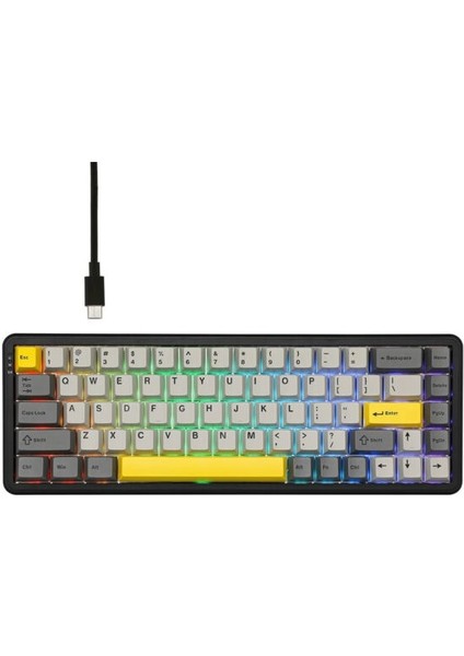AK680 Max Gri Front Printed Magnetic Rice Manyetik Switch Rgb Hotswap Mekanik Gaming Klavye indirimleri