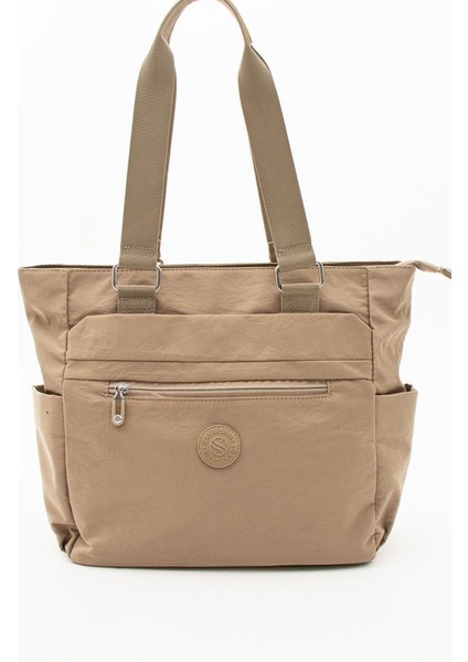 Kadın Çok Gözlü Kullanışlı Suya Dayanıklı Saten Kumaş Çapraz Askılı El ve Omuz Çantası