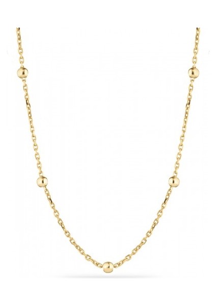 Gold Kaplama Top Detay Minimal Zincir Kolye