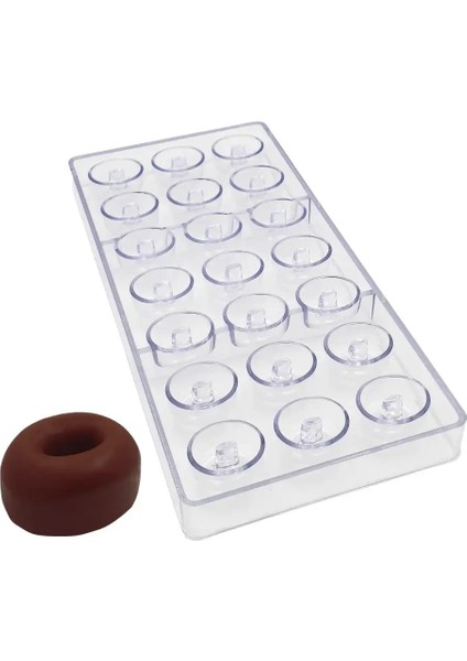 Polikarbon Çikolata Kalıbı Mini Donut Çikolata Kalıbı
