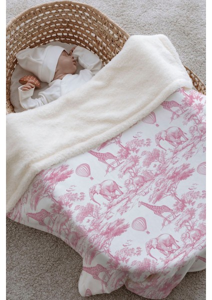 Peluş Çift Yüz Battaniye - Pink Toile De Jouy fiyatları