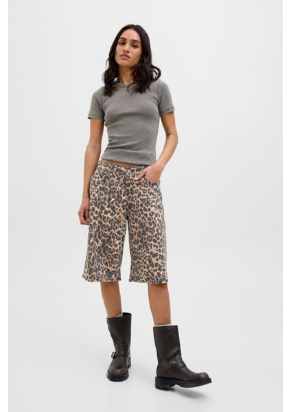 Kadin Leopar Desenli Baggy Sort - Sarah