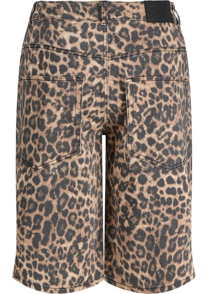 Kadin Leopar Desenli Baggy Sort - Sarah indirimleri