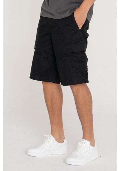 Jack&jones Cole Mateo Cargo Mid Erkek Siyah Şort