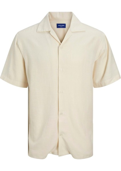 Jack&jones Cabana Varenna Slub Erkek Ekru Klasik Yaka Gömlek indirimleri