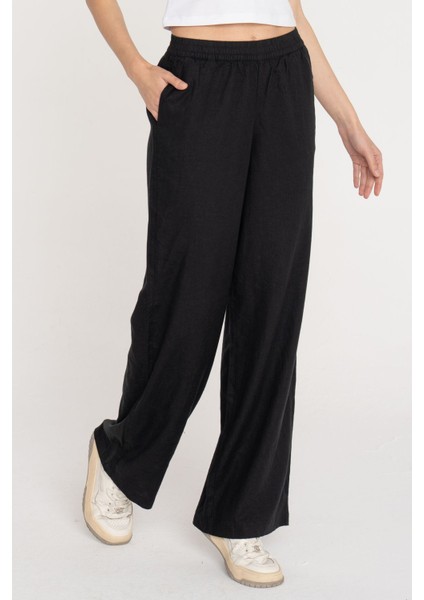 JJXX Jxpoppy Lınen Hw Pant Pnt Siyah Kadın Pantolon fırsatları
