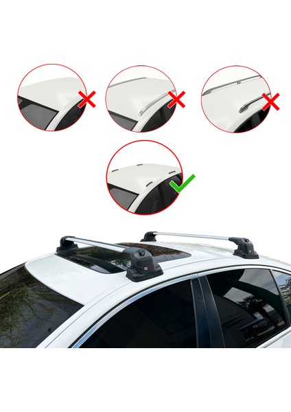 Ford Kuga (C520) 2013-2019 Arası ile Uyumlu Ace-3 Ara Atkı Tavan Barı Gri 2 Adet fiyatları