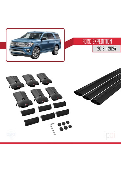 Ford Expedition 2018-2024 Arası ile Uyumlu Fly Model Ara Atkı Tavan Barı Siyah 3 Adet indirimleri