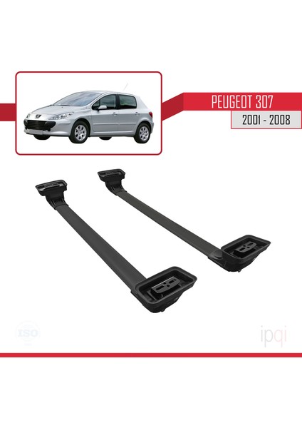 Peugeot 307 2001-2008 Arası ile Uyumlu Ace-3 Ara Atkı Tavan Barı Siyah 2 Adet indirimleri