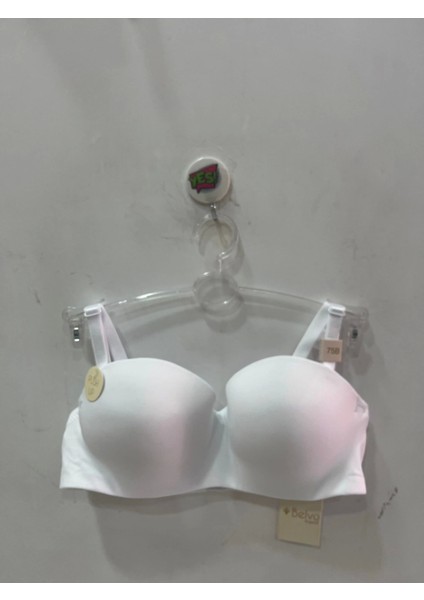 Kadın Straplez Dolgulu Mikro Kumaş Beyaz Sütyen - 1110