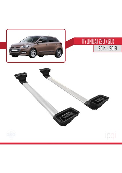 Hyundai I20 (Gb) 2014-2019 Arası ile Uyumlu Ace-3 Ara Atkı Tavan Barı Gri 2 Adet indirimleri