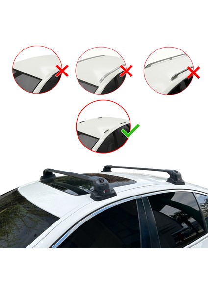 Ford Kuga (C520) 2013-2019 Arası ile Uyumlu Ace-3 Ara Atkı Tavan Barı Siyah 2 Adet fiyatları