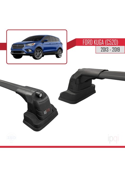 Ford Kuga (C520) 2013-2019 Arası ile Uyumlu Ace-3 Ara Atkı Tavan Barı Siyah 2 Adet modelleri