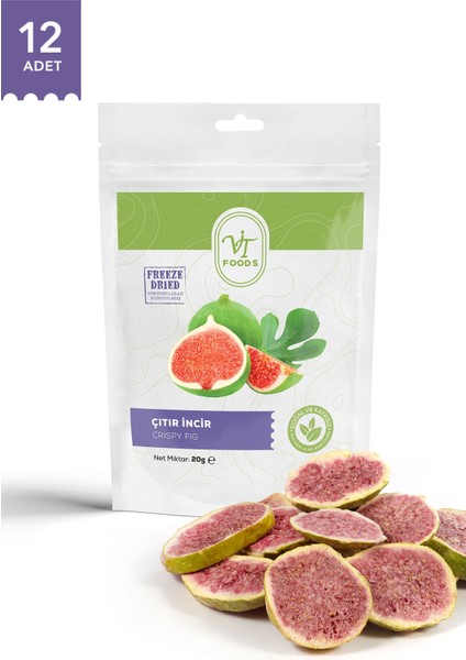 Vit’s Gıda Freeze Dry Çıtır Incir Dilimi 12'li Paket | Sağlıklı Atıştırmalık (20GRX12 ADET)