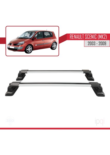 Renault Scenic (Mk2) 2003-2009 Arası ile Uyumlu Ace-3 Ara Atkı Tavan Barı Gri 2 Adet fırsatları