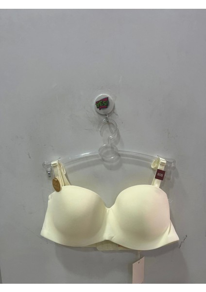 Kadın Straplez Dolgusuz Mikro Kumaş Ekru Sütyen - 1110