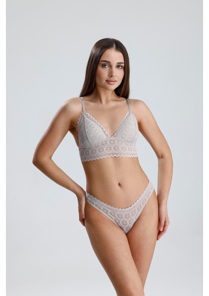 Dantel Detay Bralet Takım | Vizon 282