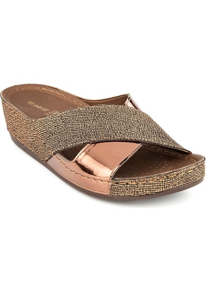 Shayna 33233 Anatomik Kadın Terlik Bronz indirimleri