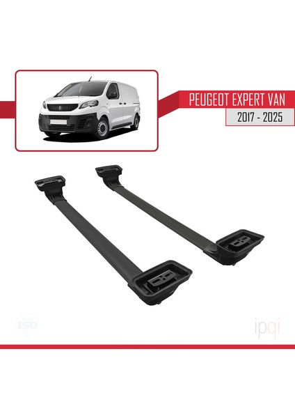 Peugeot Expert Van 2017-2025 Arası ile Uyumlu Ace-3 Ara Atkı Tavan Barı Siyah 2 Adet indirimleri